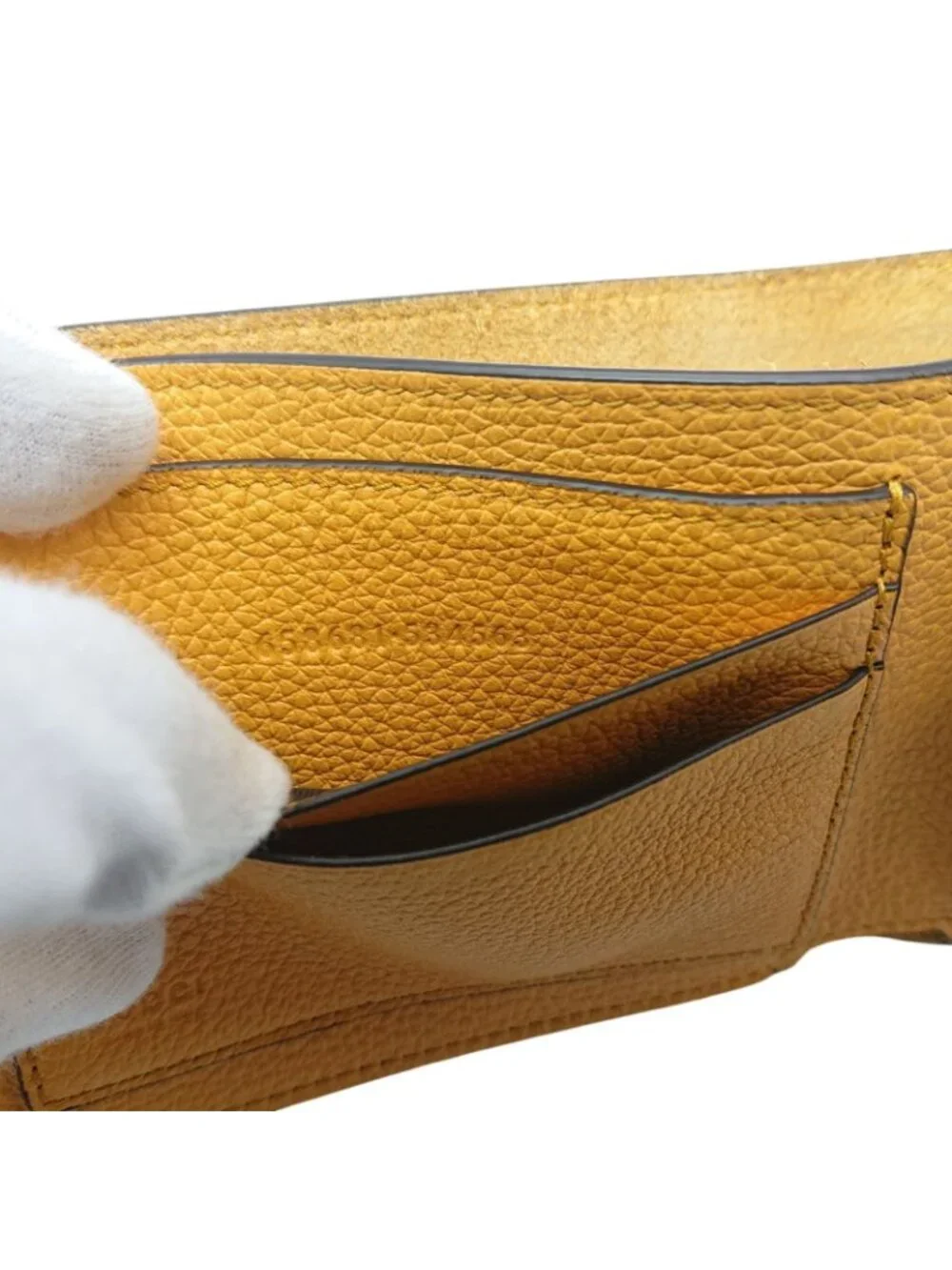 Gucci Folding Wallet Embossed Logo Yellow - Picture 10 of 15